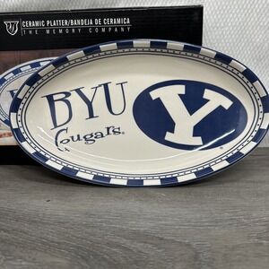 The Memory Company BYU Cougars Platter Unisex M Blue NEW Ceramic Football Tray